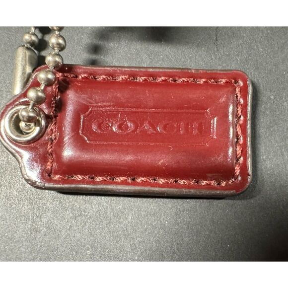 Coach 3 Color Wine Metallic Silver Signature C Striped Wristlet 47790 Burgundy - Picture 4 of 4